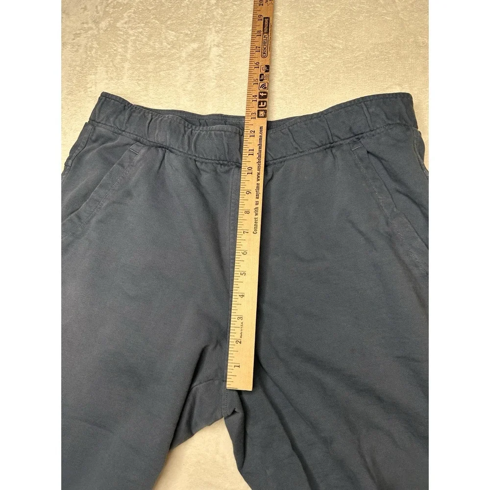 Vrst Men's Large Blue Washed Twill Terry Jogger Pockets Pull On‎ Elastic Waist